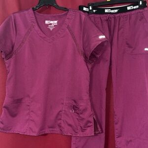 Grey's Anatomy Women's Scrub Set in Burgundy